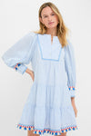 Chambray Stripe Fringe Jen Dress