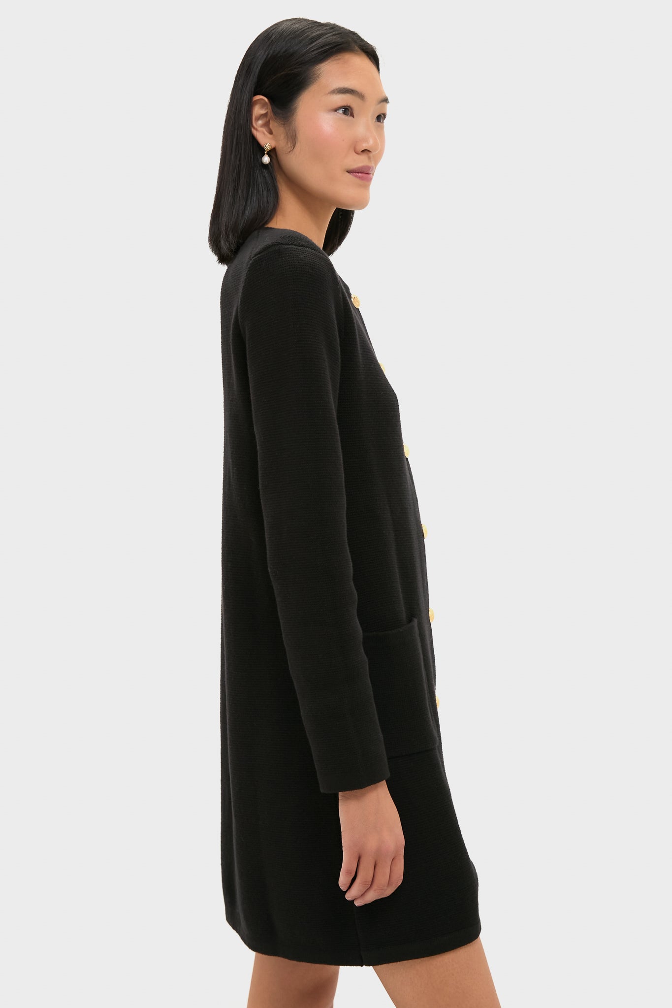 knee length dresses for ladies Tuckernuck Black Knit Jaq Mini Dress Black / S