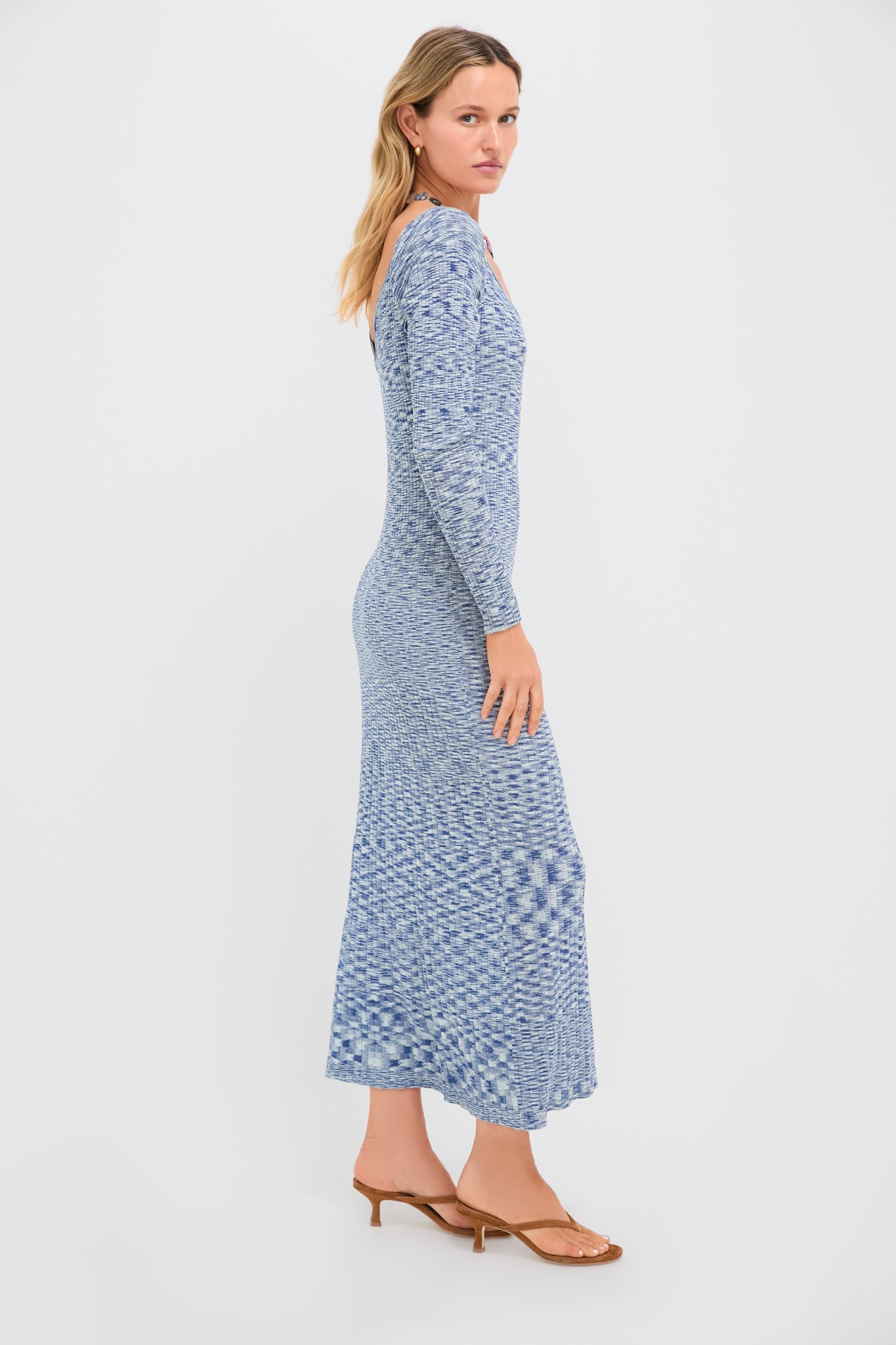 Greylin Navy Harper Off Shoulder Knit Sweater Midi Dress Navy / S Greylin Navy Harper Off Shoulder Knit Sweater Midi Dress Navy / S