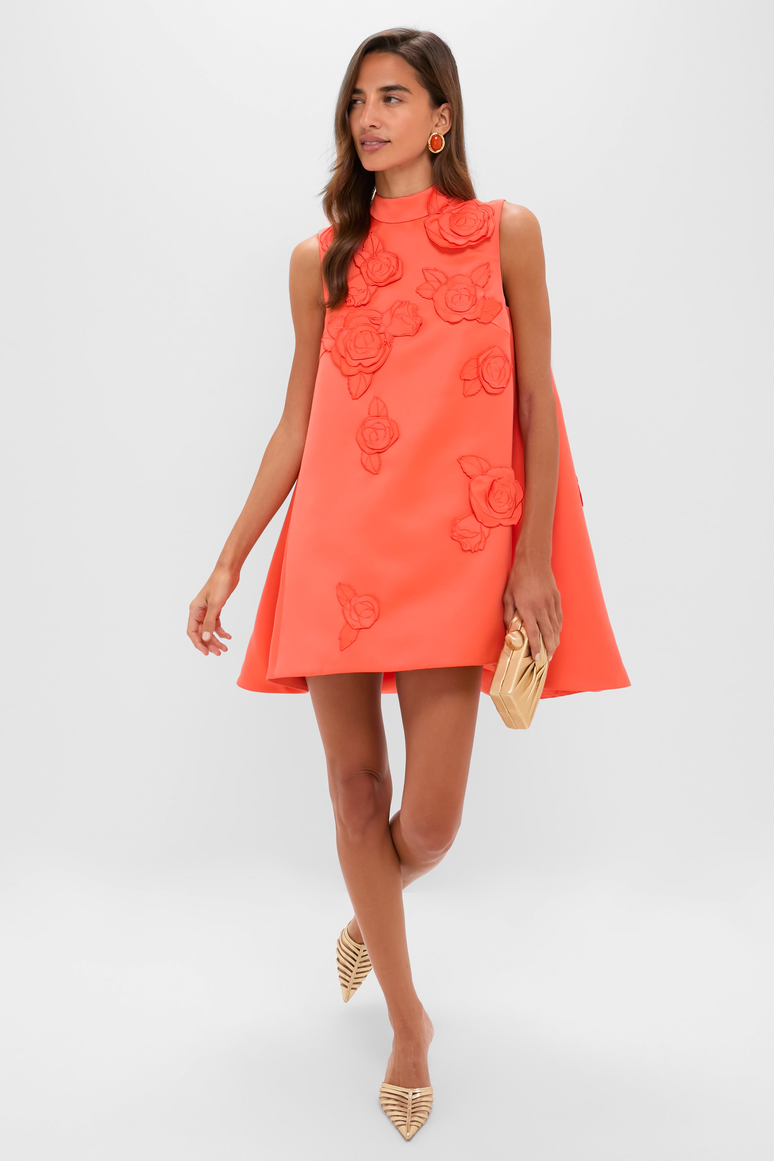 Saffron Fallon Applique Floral Mini Dress