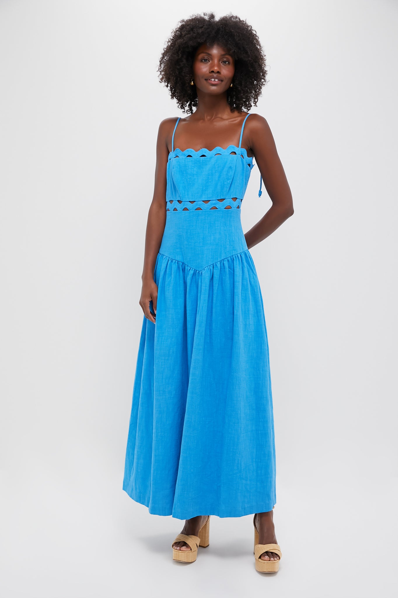 cerulean blue bridesmaid dress Florence Maxi color:Ivory Lace With Champagne Lining pre-order 6 'Nobody Wants This' Bride adding dimension and texture
