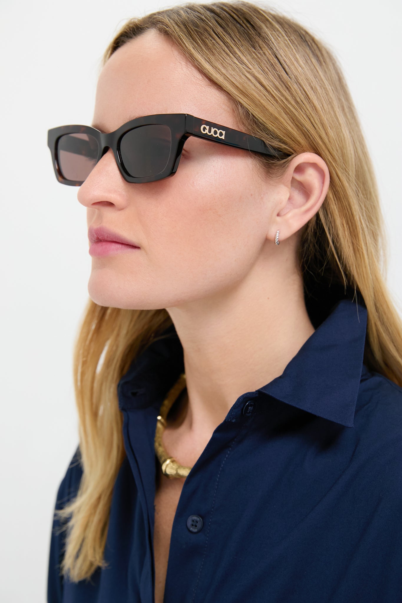 Havana Lettering Cat Eye Sunglasses
