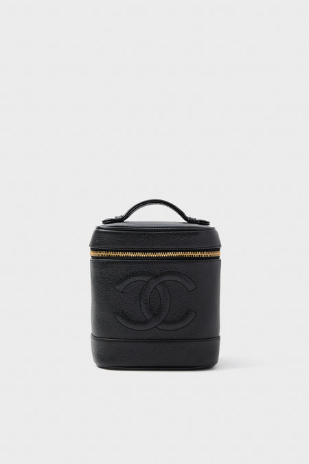 CHANEL Black Coco Mark Hand Vanity Bag