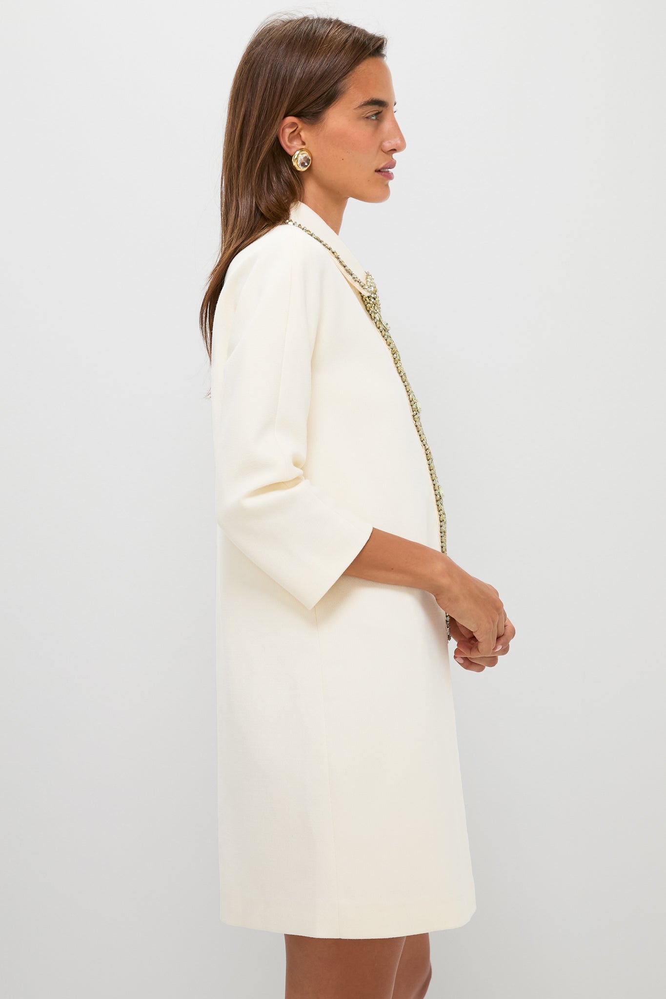 Winter White Embellished Nicola Dress