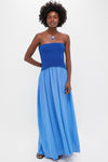 Maritime Navy and Marina Blue Strapless Soglio Dress