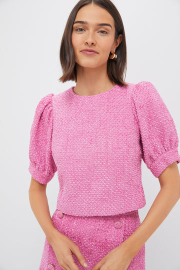 Pink Tweed Annabelle Top