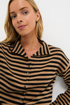 Black and Camel Taylor Striped Cardigan