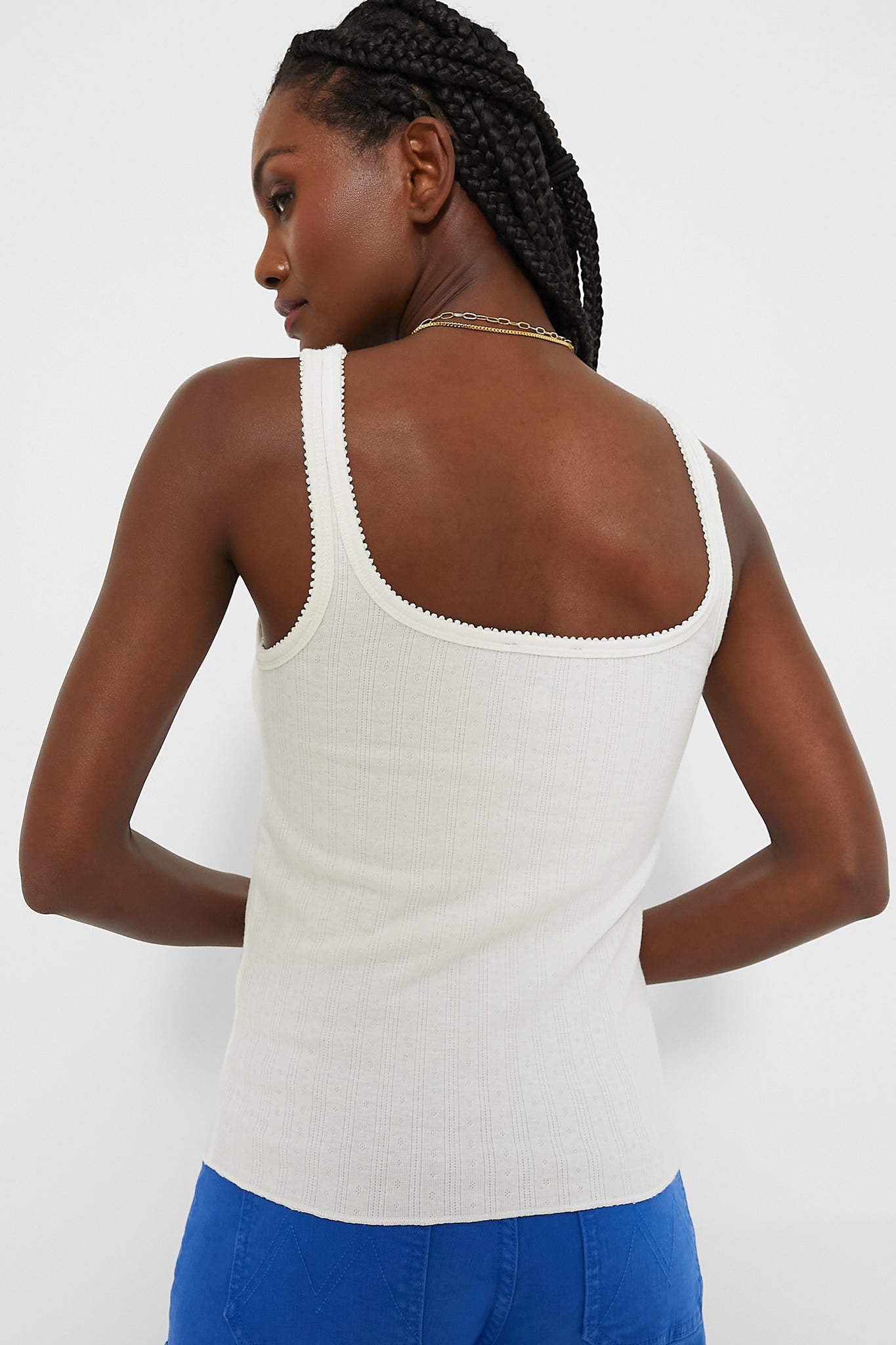 White Pointelle Laura Tank