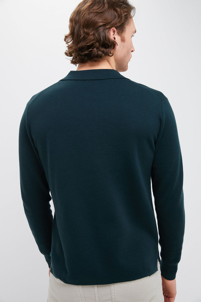 Forest Green Merino Cardigan