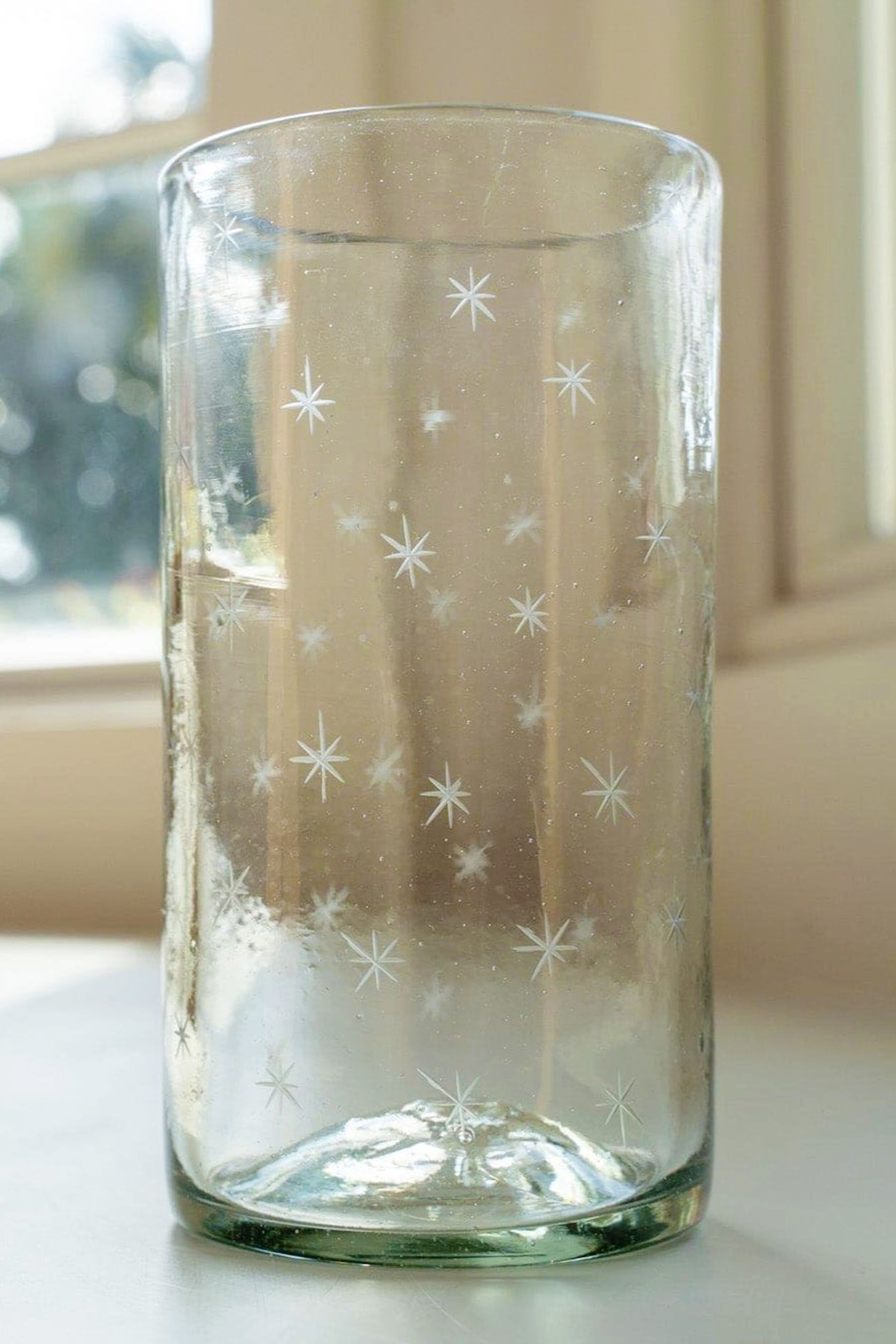 Clear Starry Night Water Glass
