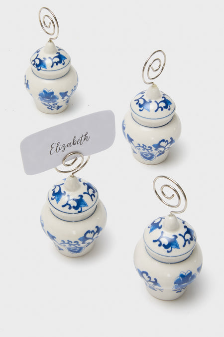 Set of 4 Ginger Jar Placecard Holders in Gift Box