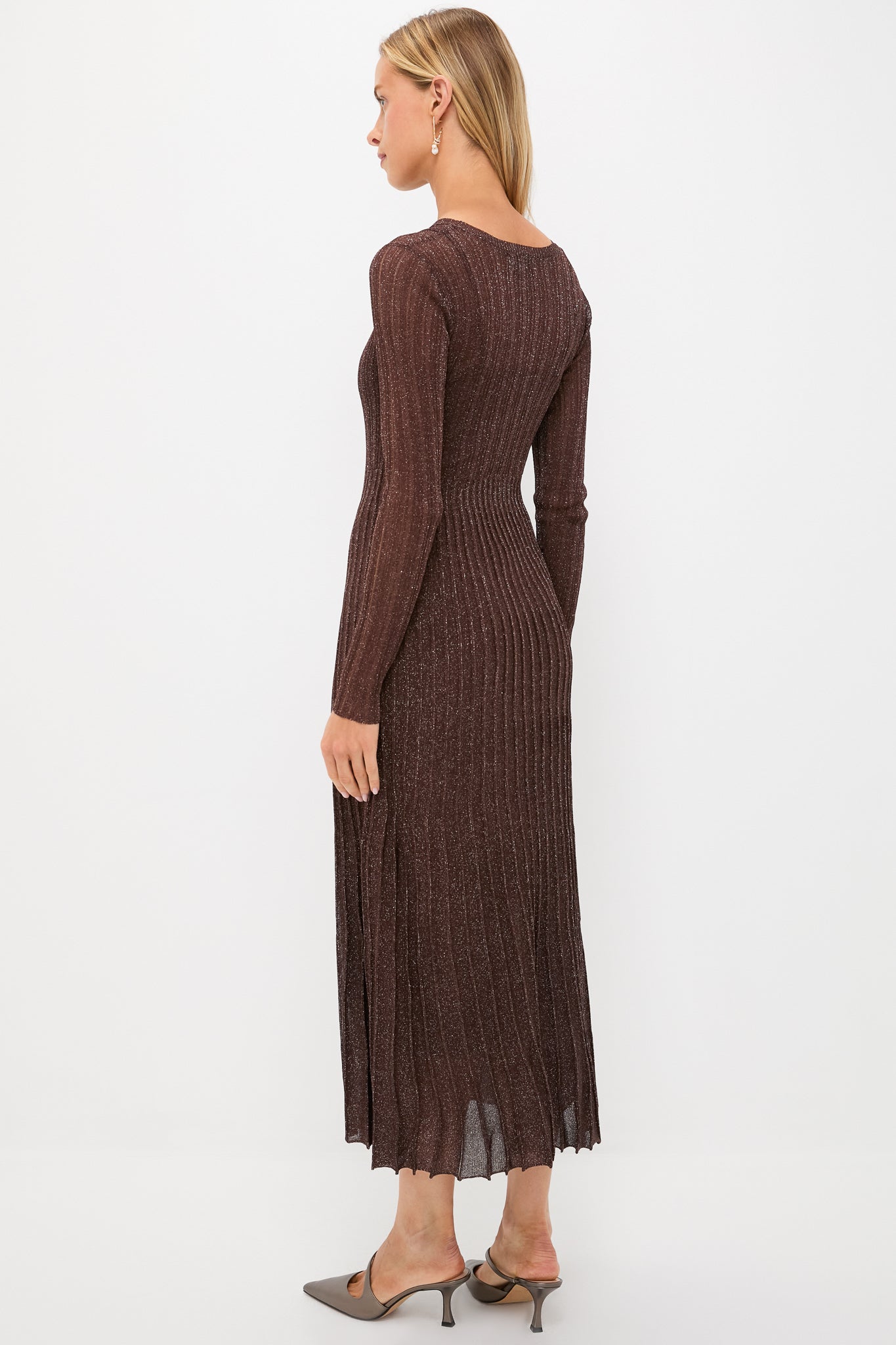Exclusive Brown Long Sleeve Maxi Dress