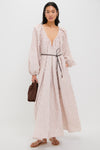 Tan Stripe Cascadian Maxi Dress
