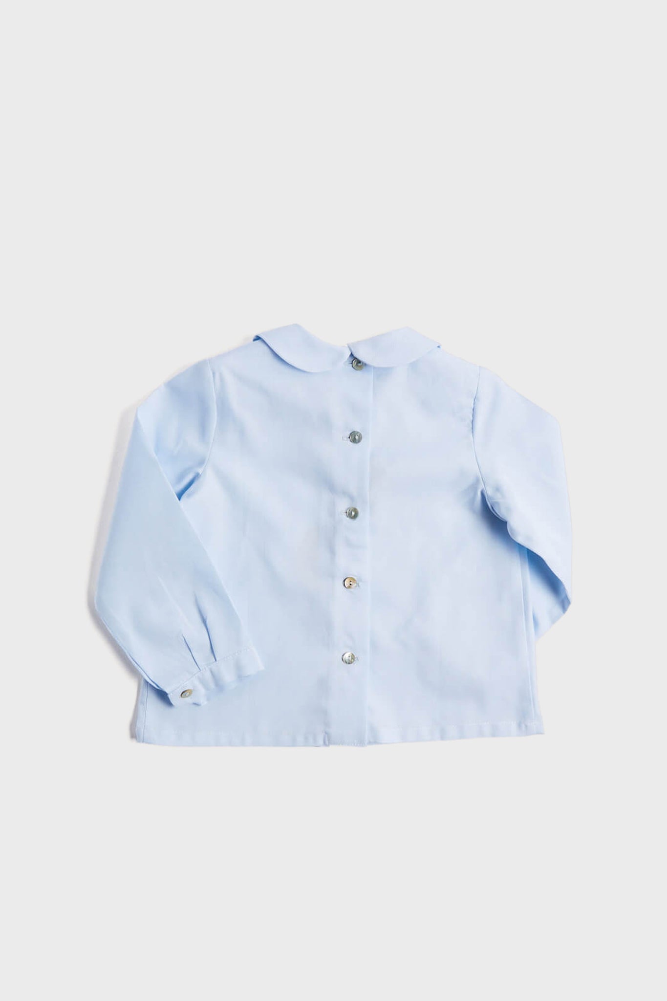 Blue Peter Pan Collar Shirt With Front Pleat