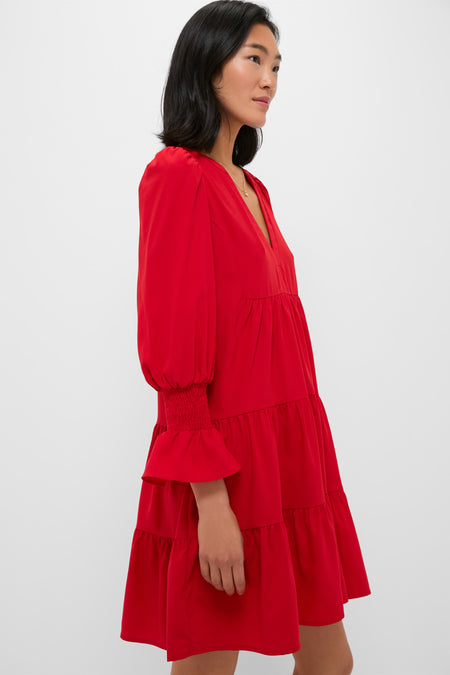 Red Crepe Kenzo Dress
