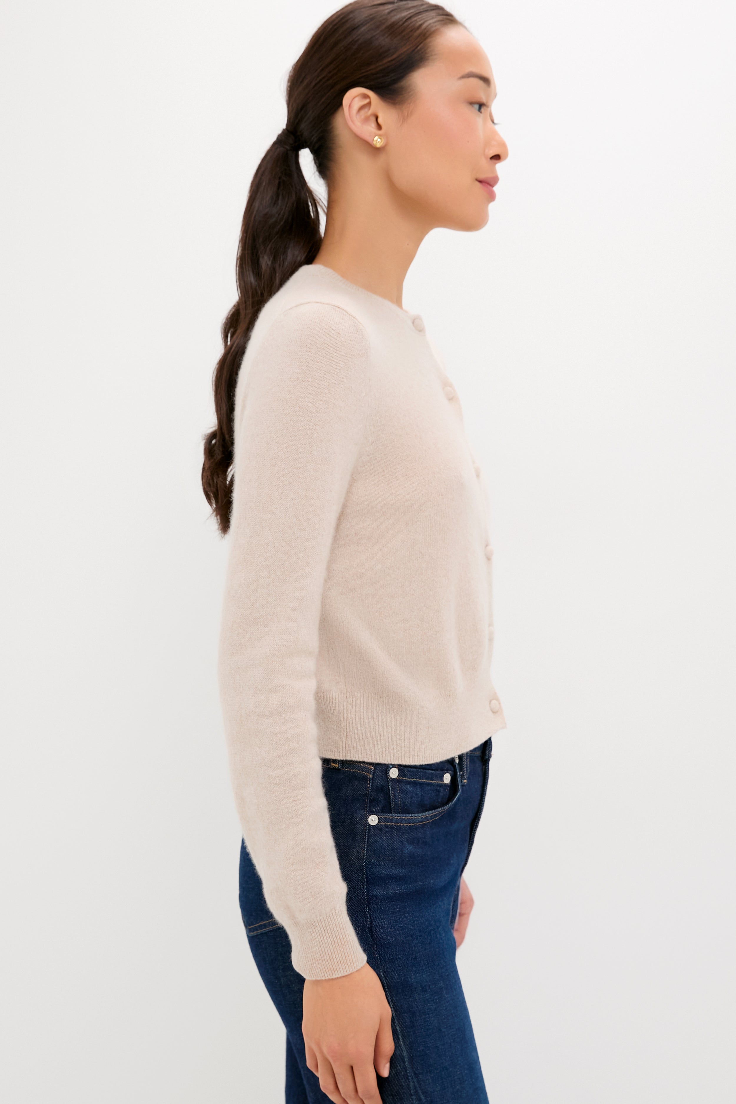 Sandstone Cashmere Riley Cardigan