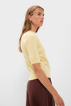 Butter Yellow Cashmere Short Sleeve Crewneck
