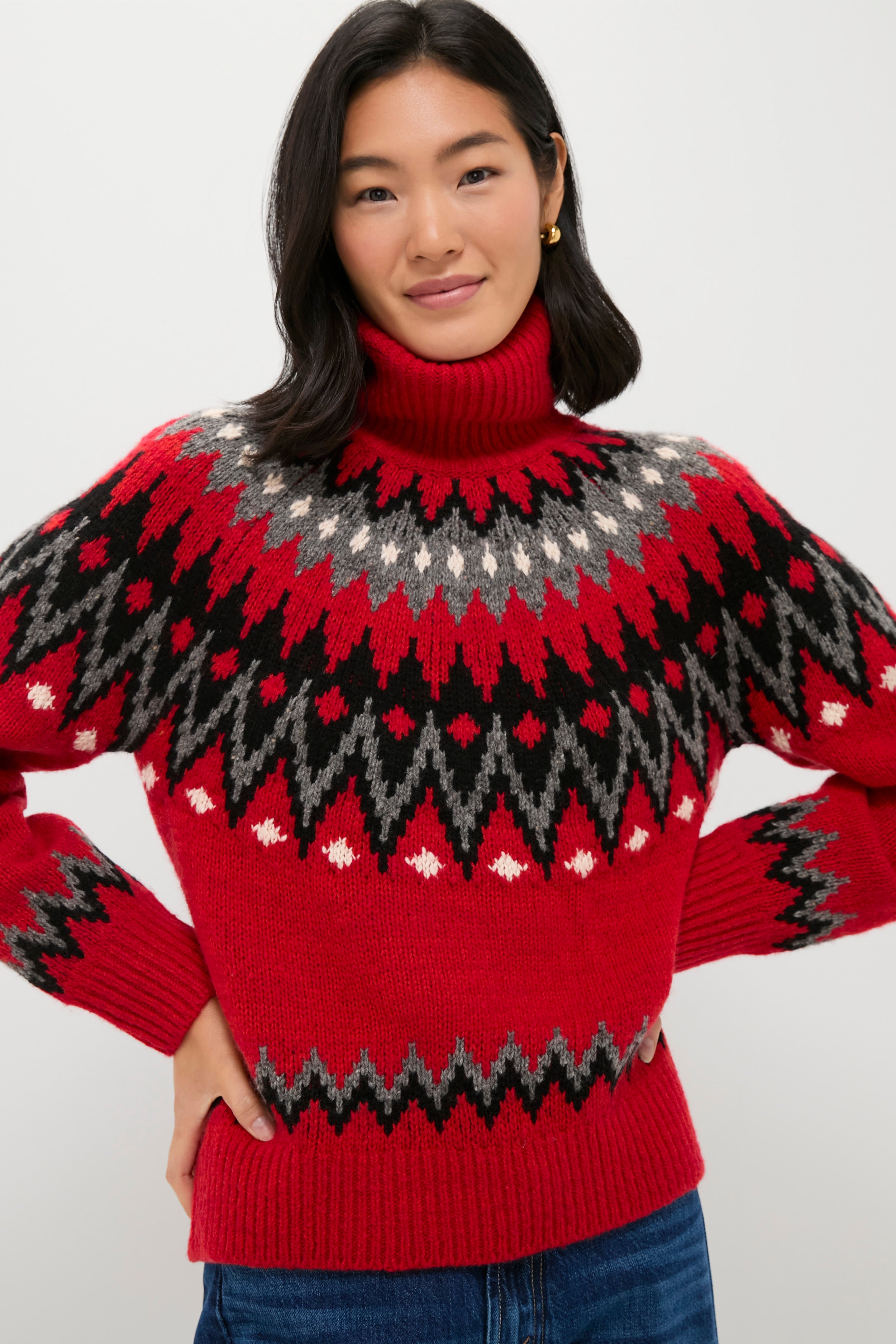Fireside Red Fairisle Multi Turtleneck Sweater | Polo Ralph Lauren