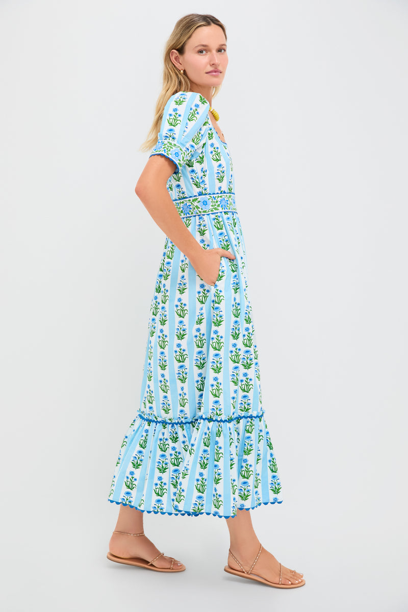 Sky Lily Stripe Evelyn Dress