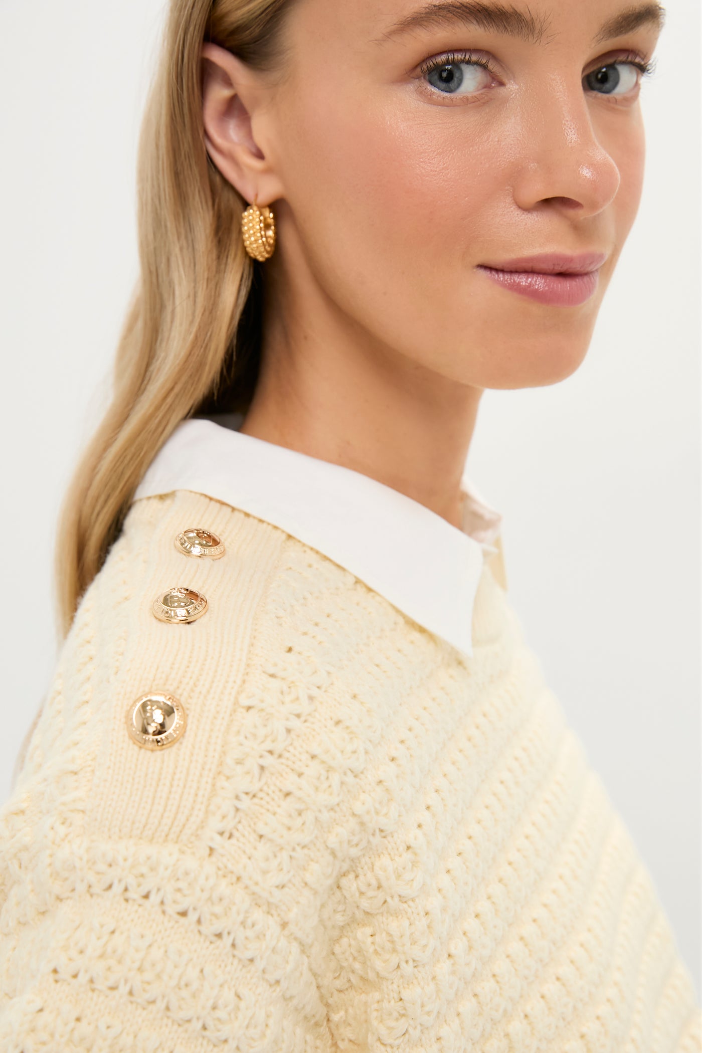 Cloud Cream Cotton Wool Stripe Sweater