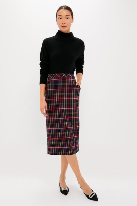 Baroque Tartan Gwyneth Midi Skirt