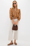 Burnt Orange Floral Long Sleeve Petunia Blouse