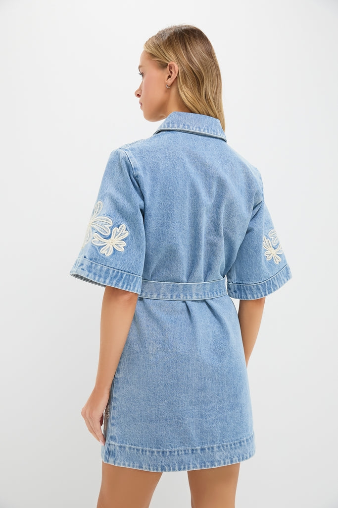 Light Wash Charlene Denim Mini Dress | Alemais Light Wash Charlene Denim Mini Dress | Alemais