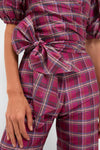 Berry Tartan Scarlett Wrap Top