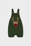 Green Reno Merino Baby Knitted Dungarees
