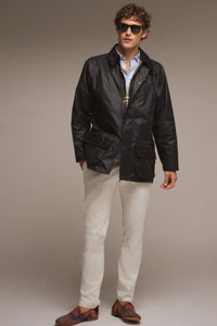 Men's Navy Beaufort Wax Jacket