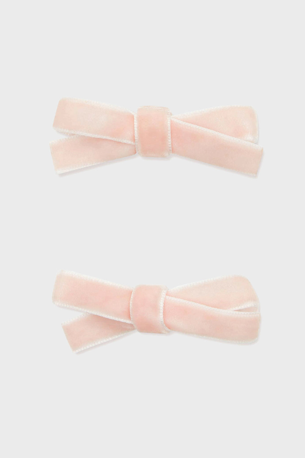 Pink Small Velvet Bow Clips Set of 2