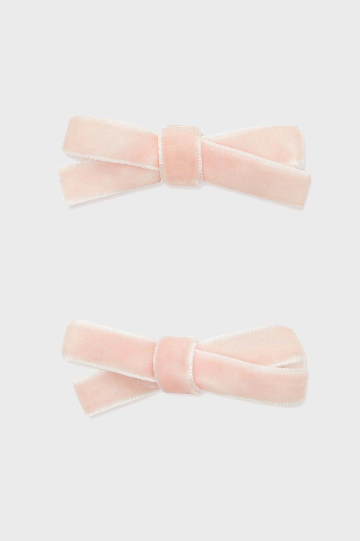 Pink Small Velvet Bow Clips Set of 2