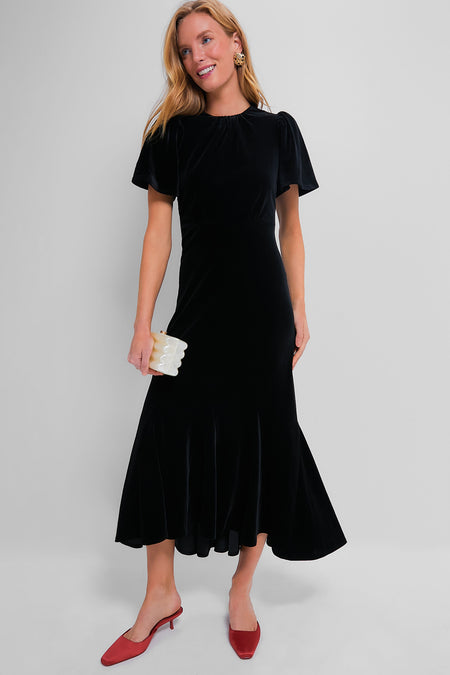 Black Velvet Elodie Dress
