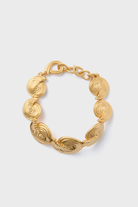 Gold Spiral Statement Chain Bracelet