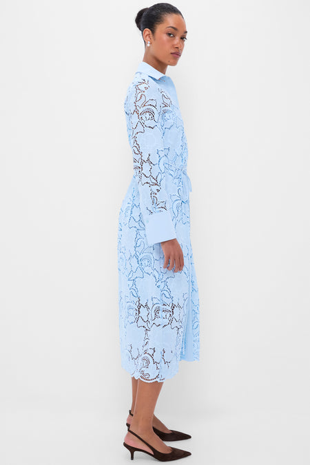 Dream Blue Long Sleeve Shirt Dress