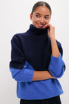 Navy & Cerulean Diamond Demi Turtleneck