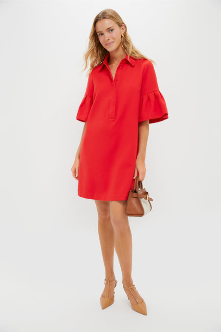 Red Crepe Massey Dress
