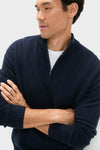 Navy Cashmere Knit Quarter-Zip