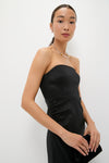Black Taffeta Simmons Column Dress
