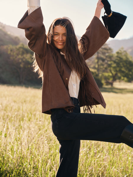 Black Suede Veronica Beard Swing Bag