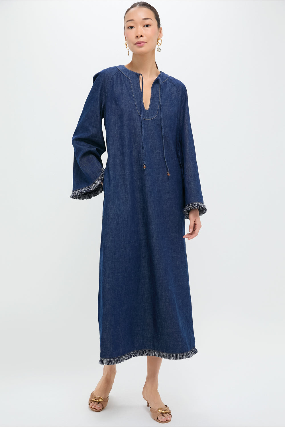 Atlantic Rhiannon Fringe Denim Midi Dress | Zimmermann Atlantic Rhiannon Fringe Denim Midi Dress | Zimmermann