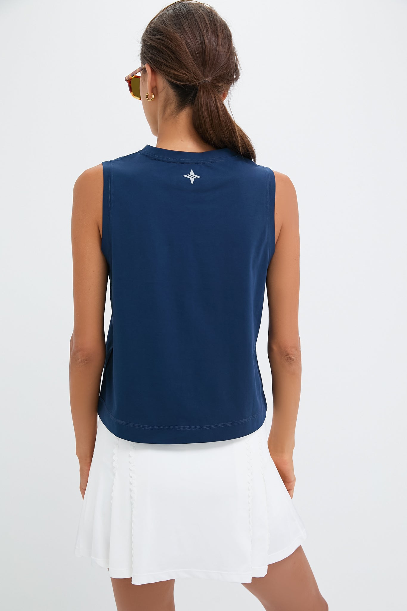 Navy Performance Cotton Sasha Tank