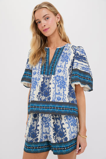 Bondi Blues Viscose Dina Blouse