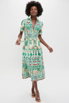Green Tribal Botanic Claudia Dress
