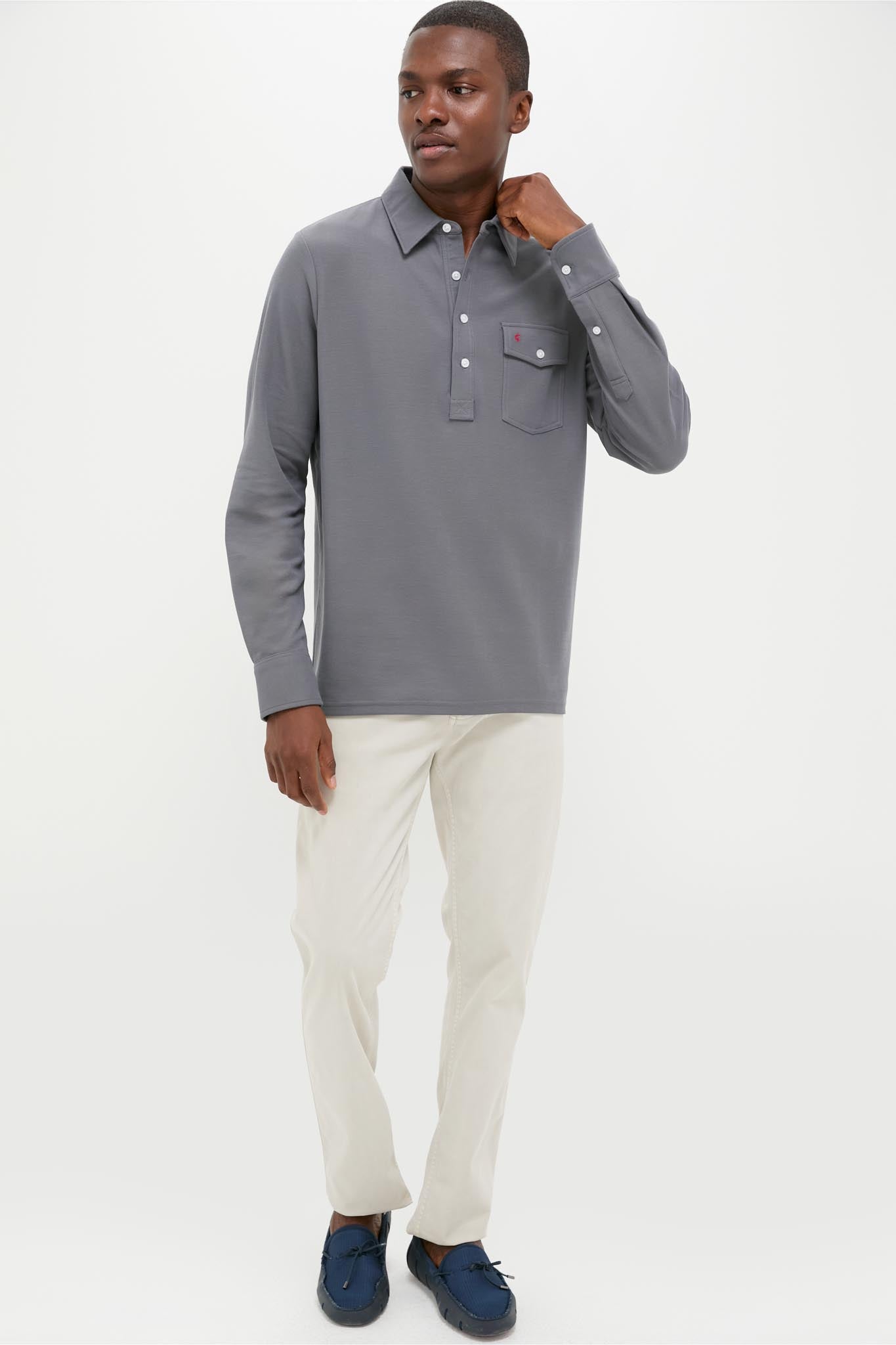 Blue Steel Long Sleeve Players Shirt | Criquet