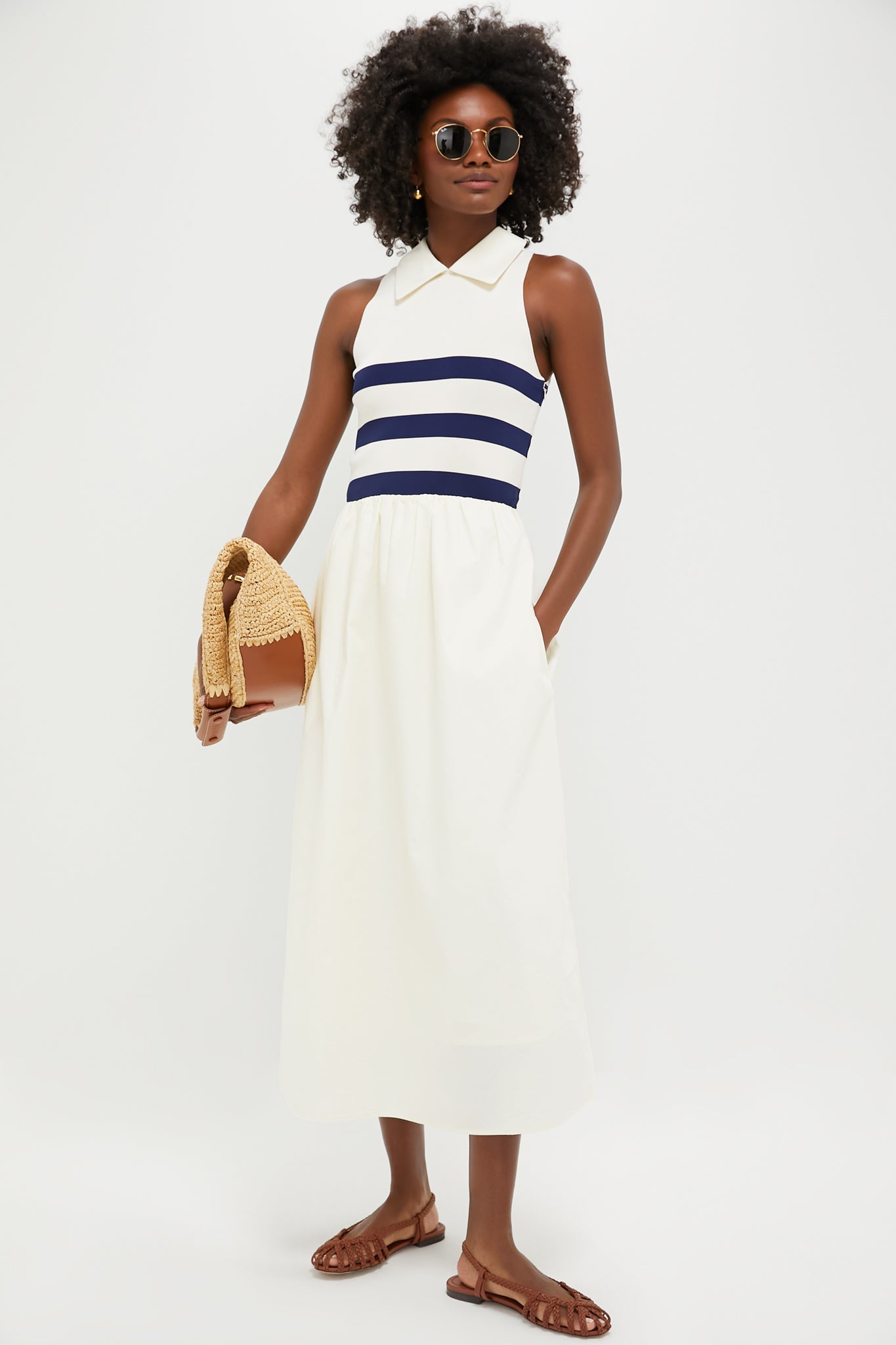 Tuckernuck Ivory Stripe Marina Dress Cream / M
