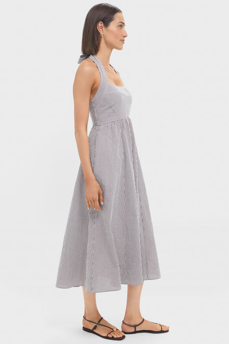 Chocolate Gingham Fleur Dress