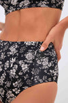 Midnight Bloom Zahara High Waisted Bikini Bottom