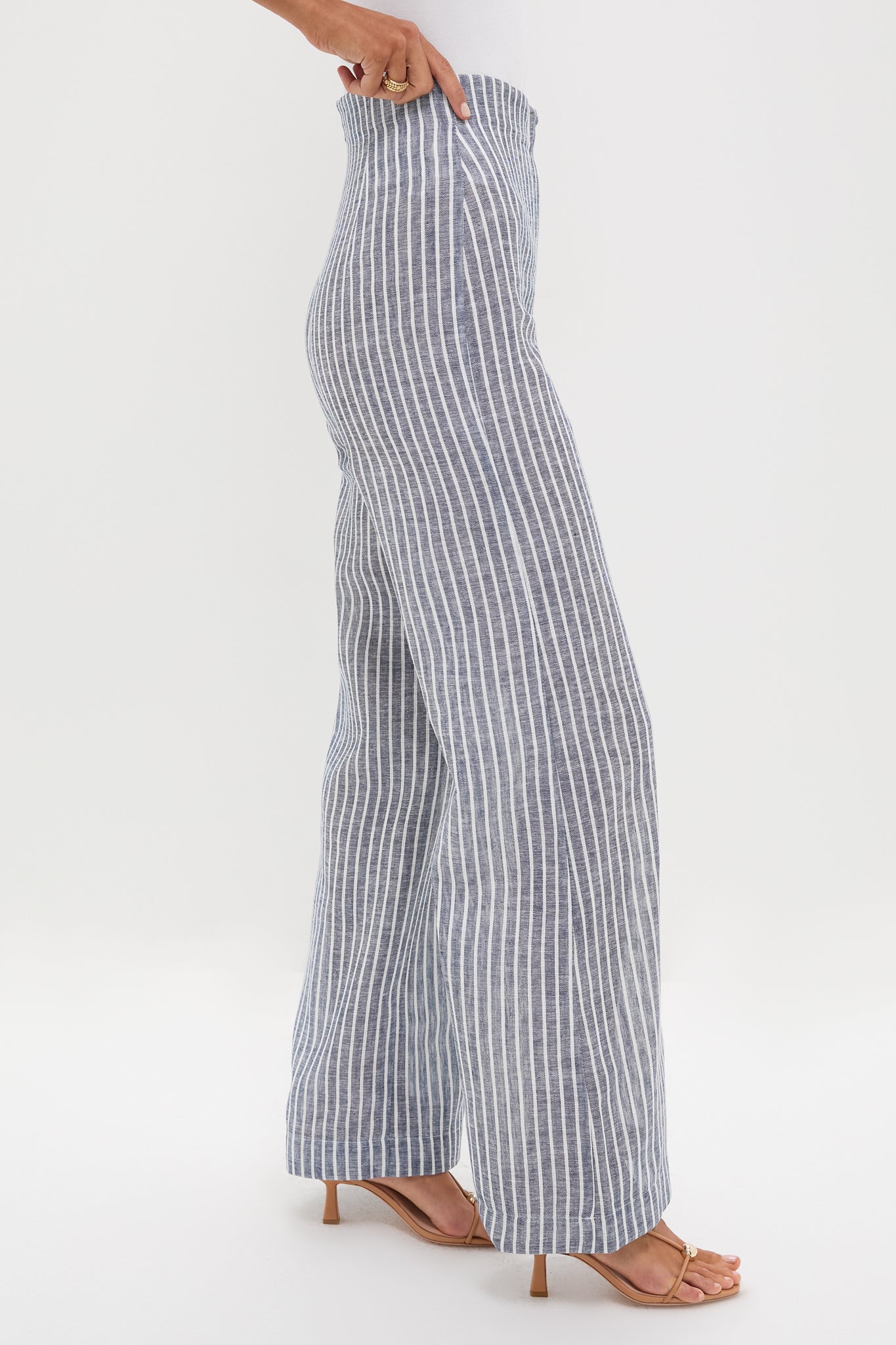 White and Blue Stripes Amor Profundo Pants