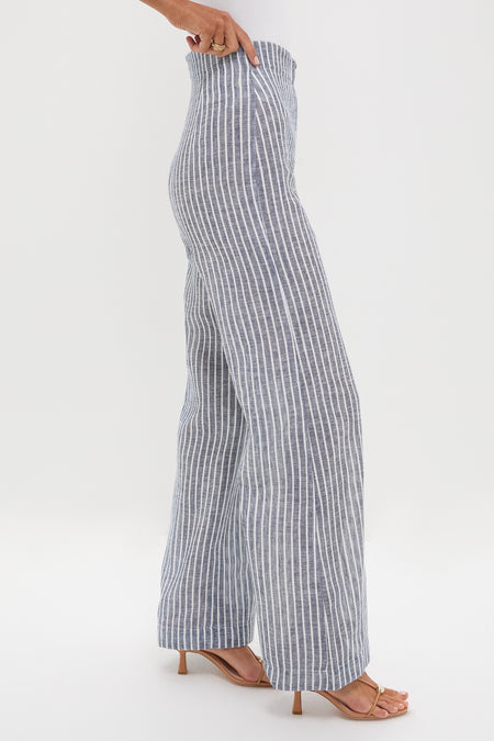 White and Blue Stripes Amor Profundo Pants